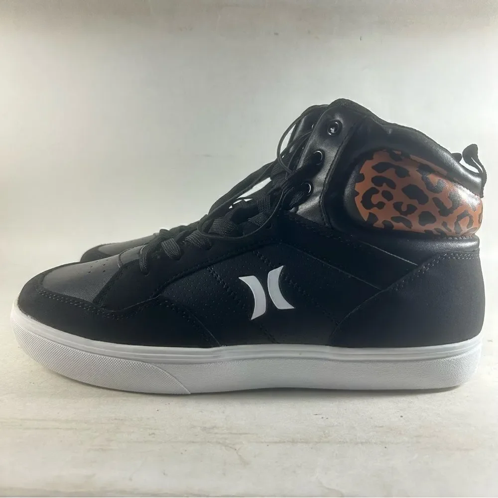 Hurley High Top Shoes Lace Up Sneakers Black Size 7.5 M